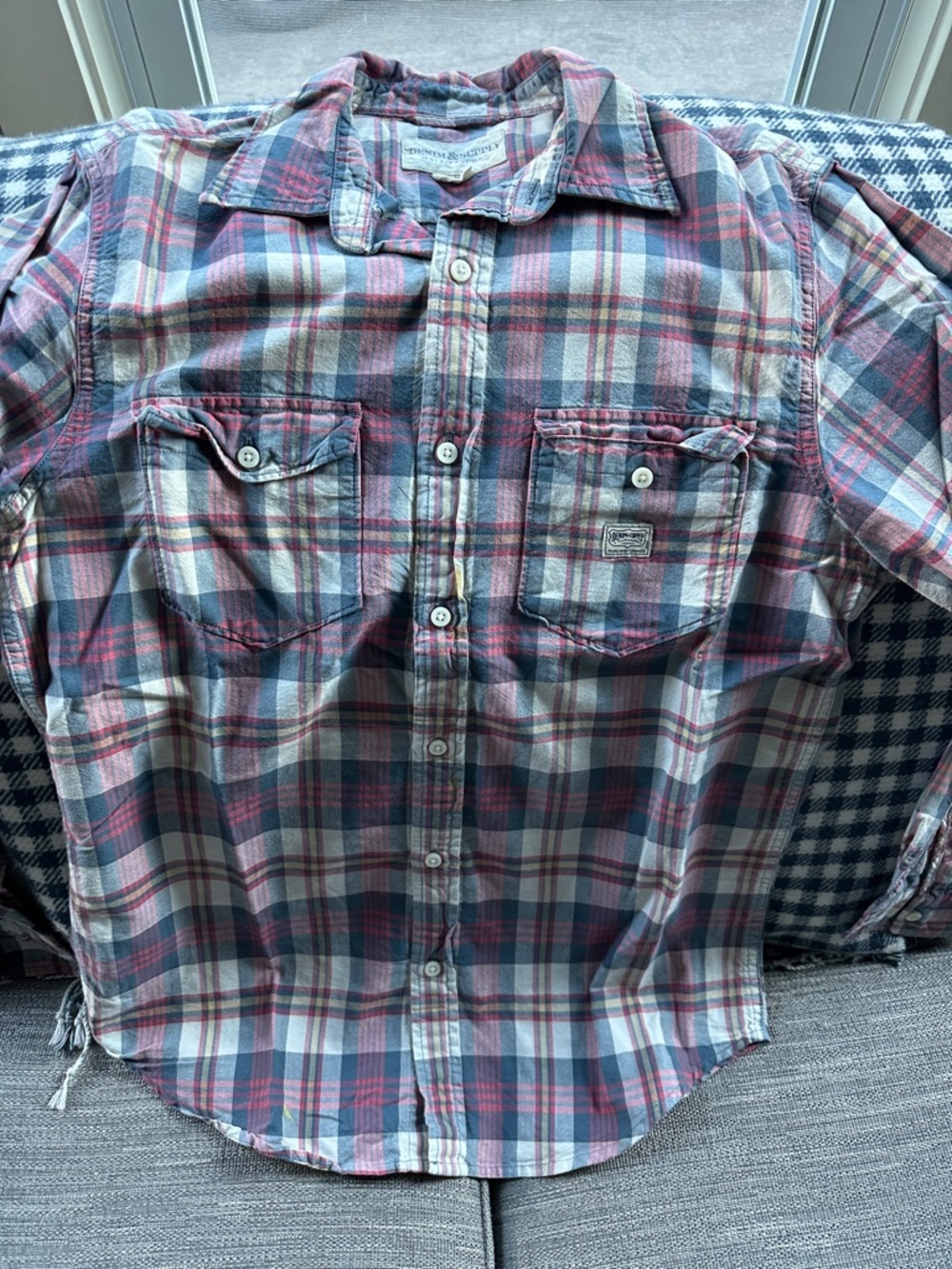Denim & Supply Ralph Lauren Red & Blue Plaid Button-Down Shirt